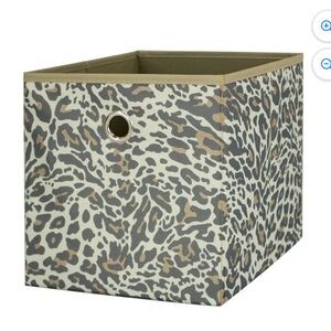 Mainstays Fabric Cube Storage Bin (10.5" x 10.5"),Vanilla Animal Print